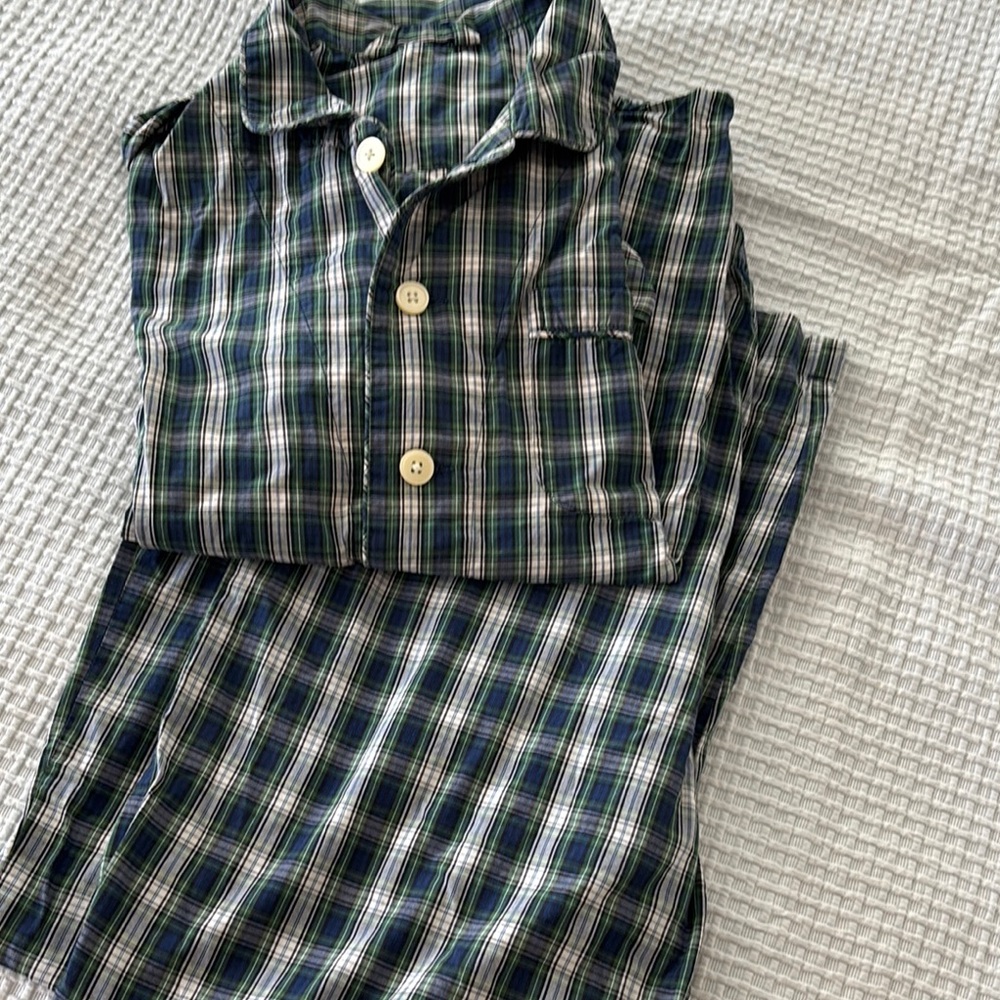 Men's lands end  Pajama Set - Green and Blue